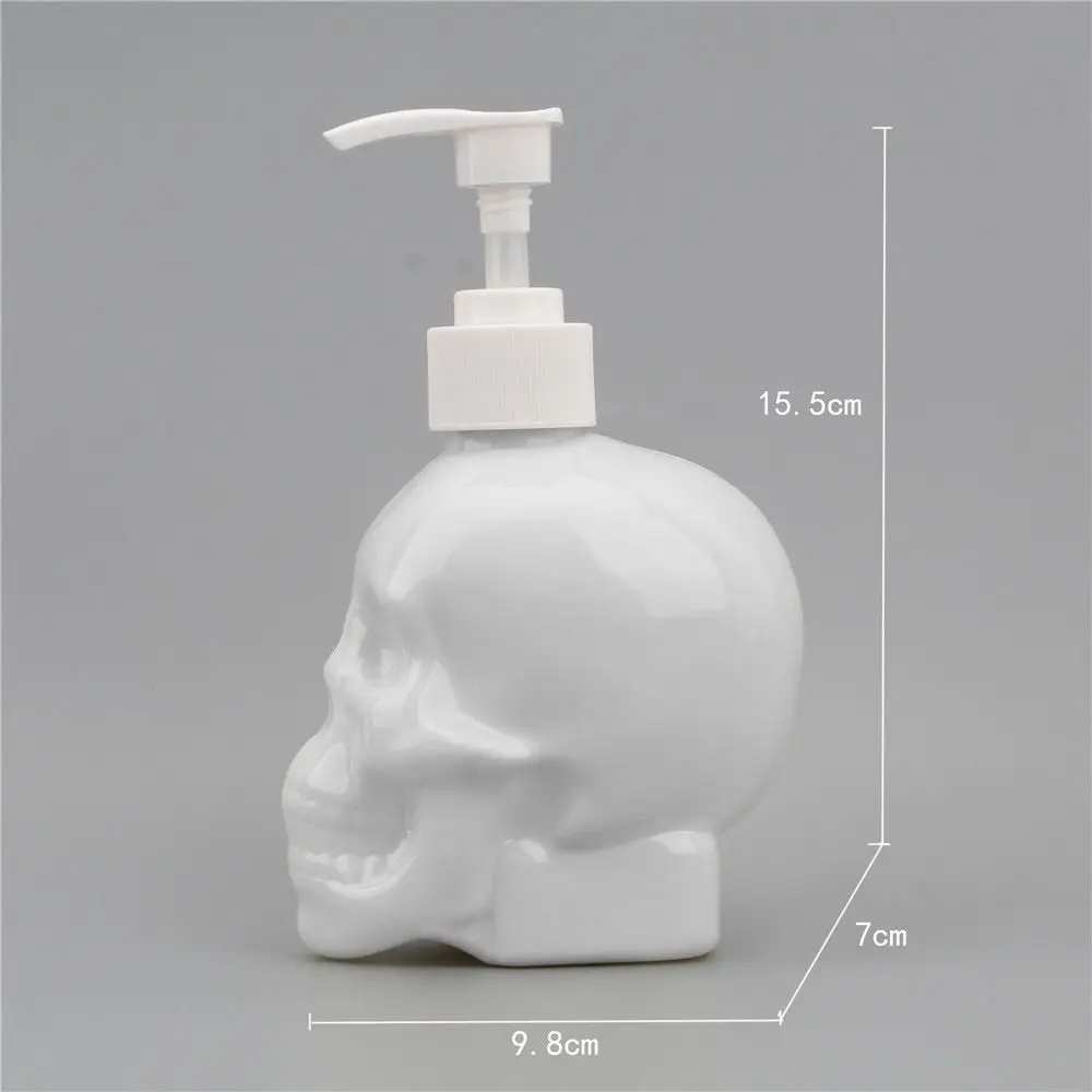 1 бр. Диспенсер за течен сапун Black Edition с черепа на дезинфектант за ръце, шампоан, лосион, бутилка с пищност, Аксесоари за съхранение в банята в готически стил