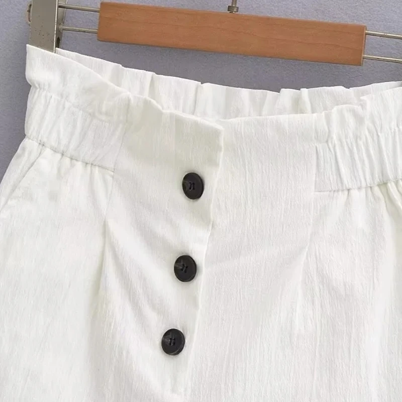Летни Нови дамски Ежедневни панталони с копчета, дамски Свободна градинска дрехи с еластична талия LUJIA ALAN P5007