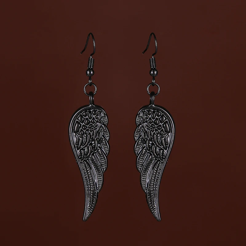Реколта обеци с пера под формата на крилата на Ангела, Голяма окачване, Эстетичные ефектни обеци за жените, яка-пластрон, Сватбен tribal подарък