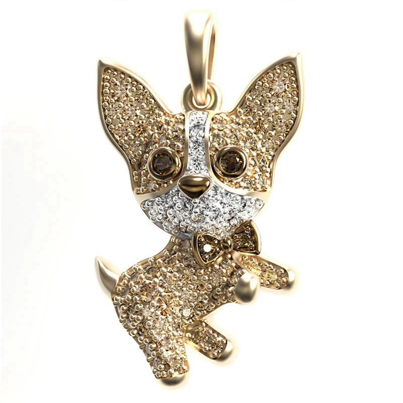 Прекрасна Котка Corgi Медальон Златен Цвят Огърлица За Мъже, Жени, Подарък За Рожден Ден На Веригата На Ключицата Изискани Бижута