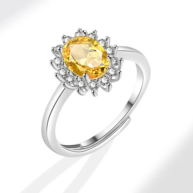 Модерен пръстен на пръста си с цирконии, бижута, аксесоари от сребро 925 проба за жени, Сватбени и годежни пръстени, Подарък-пръстен за партита на Едро
