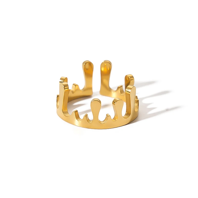 Ретро Ново Записване, Титановое 18-каратово покритие, Royal Crown, Които пръстени с капки вода, Водоустойчив Пръстени от неръждаема Стомана За Жени
