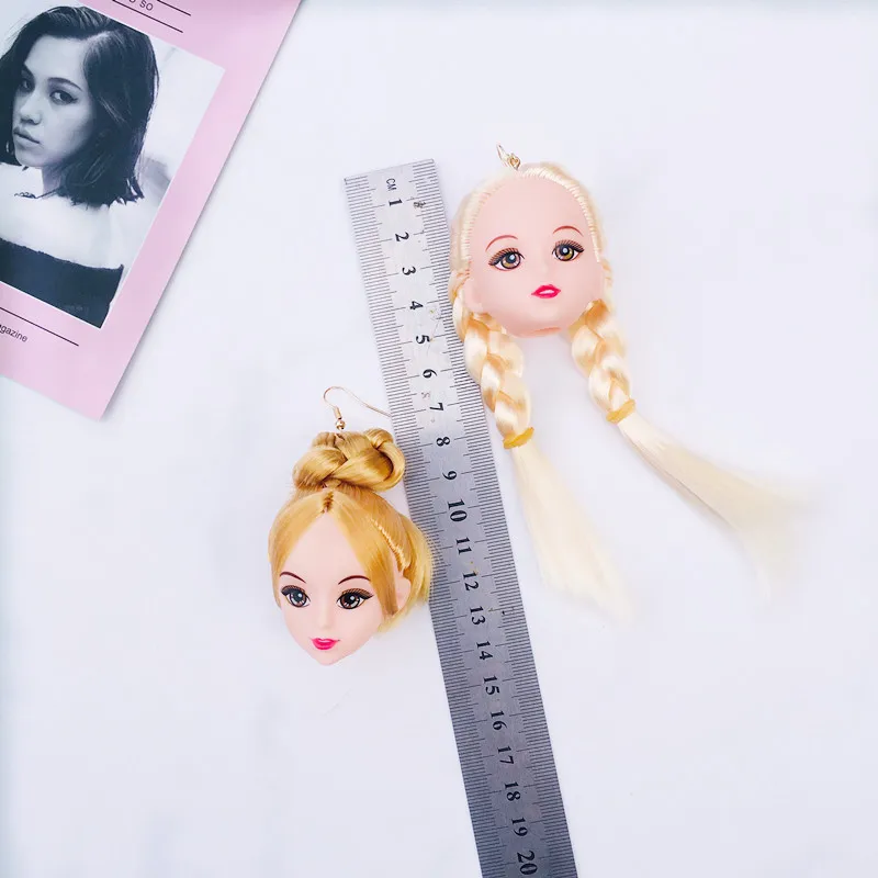 Нови Творчески дамски обеци с анимационни кукли с формата на сърце за момичета, спомени от детството, модни тенденции, Персонални забавни ръчно изработени бижута, направи си сам