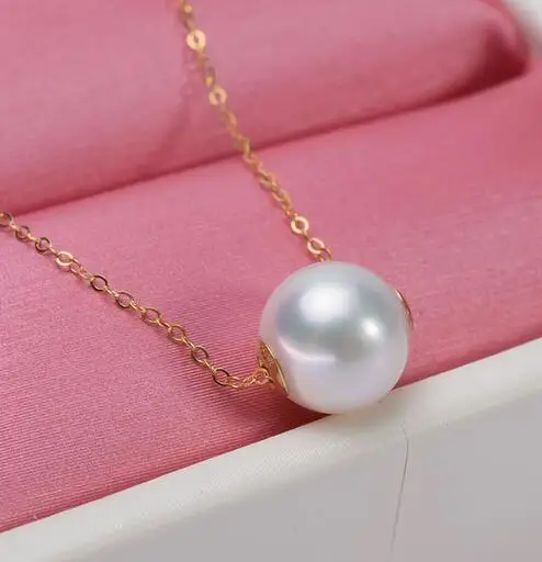 АААА 11-12 мм Akoya pearl окачване S925 дамско сребърно Перлена огърлица K Lu Tong Jinlu на ключицата, верига