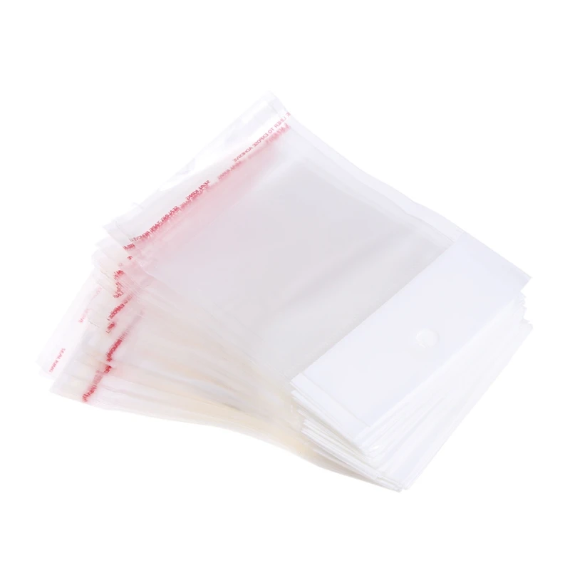 100 бр. прозрачни самозакрывающийся малка найлонова торба Opp, опаковъчна хартия за мини бижута, самоклеящийся пакет за опаковки за бисквити и бонбони