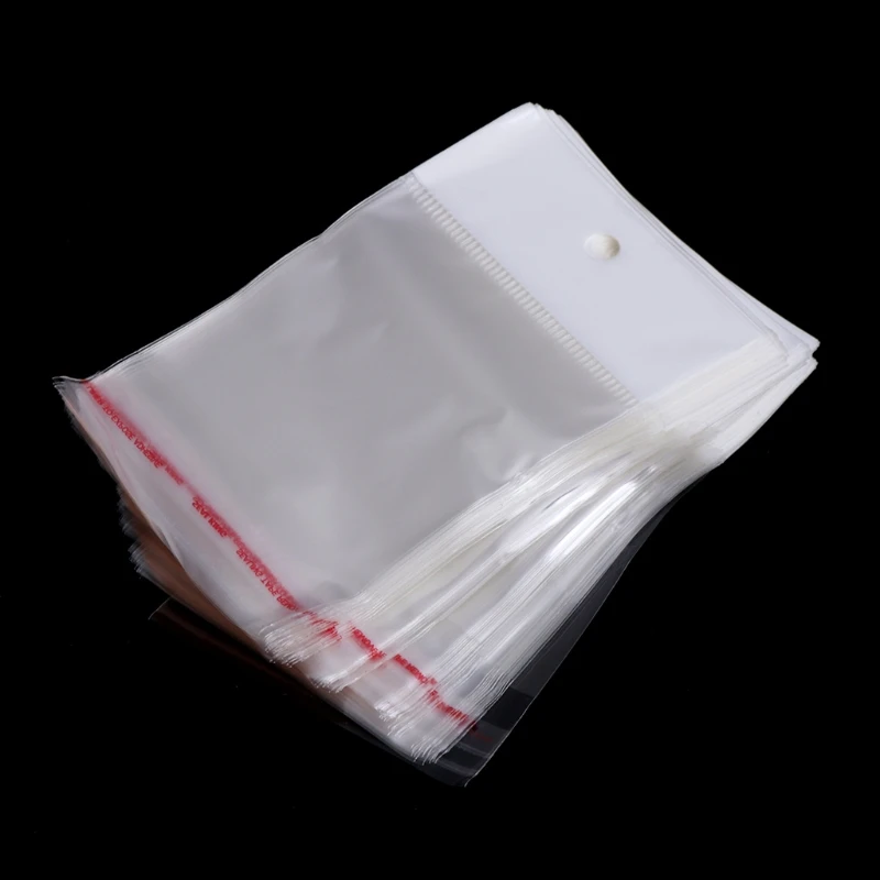 100 бр. прозрачни самозакрывающийся малка найлонова торба Opp, опаковъчна хартия за мини бижута, самоклеящийся пакет за опаковки за бисквити и бонбони