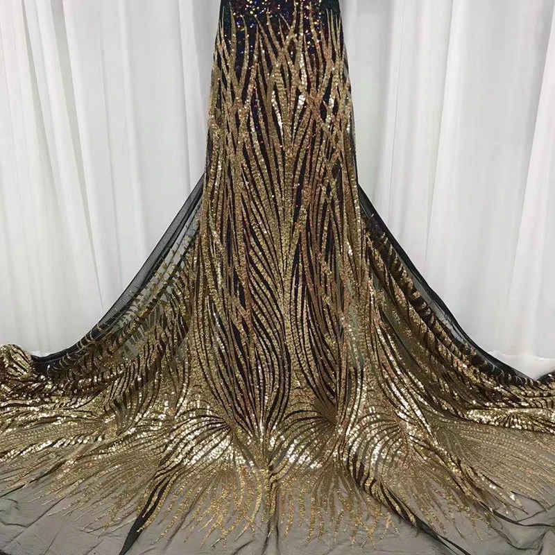 Елегантна африканска тюлевая лейси кърпа 5 ярда френската бродерия Сетчатое Дантели, с пайети за нигерийски шевни Сватбени рокли Birdal