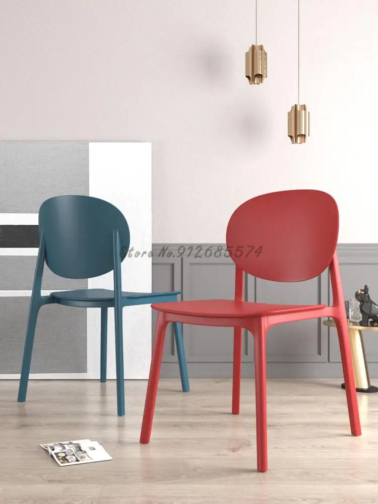 Домашен модерен минималистичен работен стол Nordic ins, стол за хола, маса за хранене и стол, дебели пластмасов стол за грим