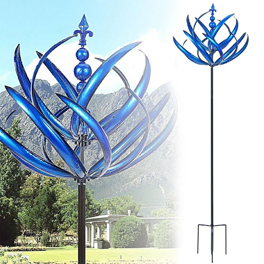 Нова уникална и магическа метална мелница 3D Вятърна кинетичната скулптура на Тревата Метални Вятърни, слънчеви примамки Декор на двор и градина