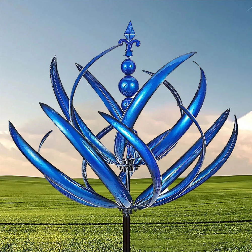 Нова уникална и магическа метална мелница 3D Вятърна кинетичната скулптура на Тревата Метални Вятърни, слънчеви примамки Декор на двор и градина