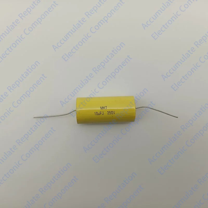 Аудиоконденсатор 250V10ufCL20 жълт цвят, цилиндрична