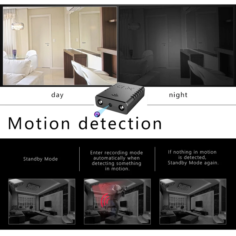 Мини Преносима камера 1080P Full HD Камера, Инфрачервен уред за нощно виждане Малка Камера за Откриване на движение, IR-CUT DV Интелигентна