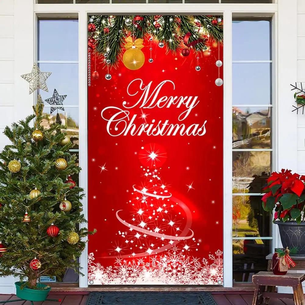 Коледен Фон Банер Фина Работа С Принтом Дядо Коледа Вратите на Завеси, За Празнична украса на дома