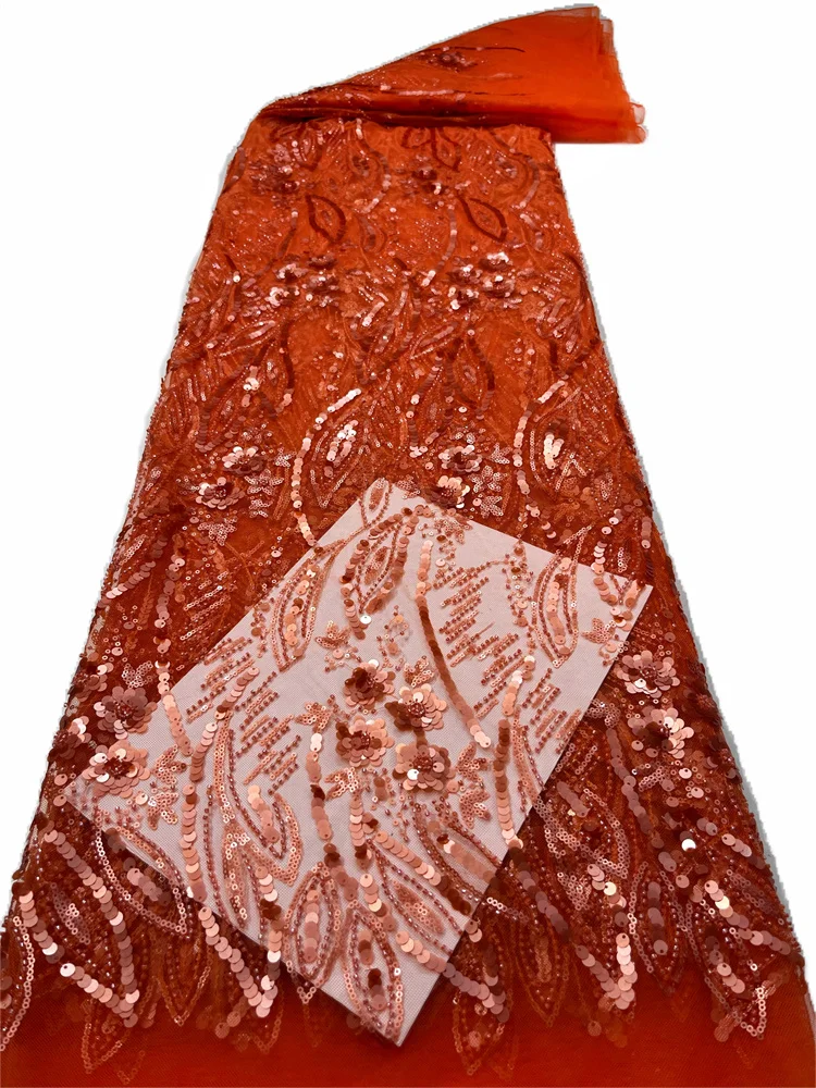 Африканска Лейси Кърпа 5 Ярда най-Новите Нигерийская Лейси Висококачествени тъкани, Бродирани Окото Плат, Сетчатое Дантела 2023, Френски Пайети, Дантели
