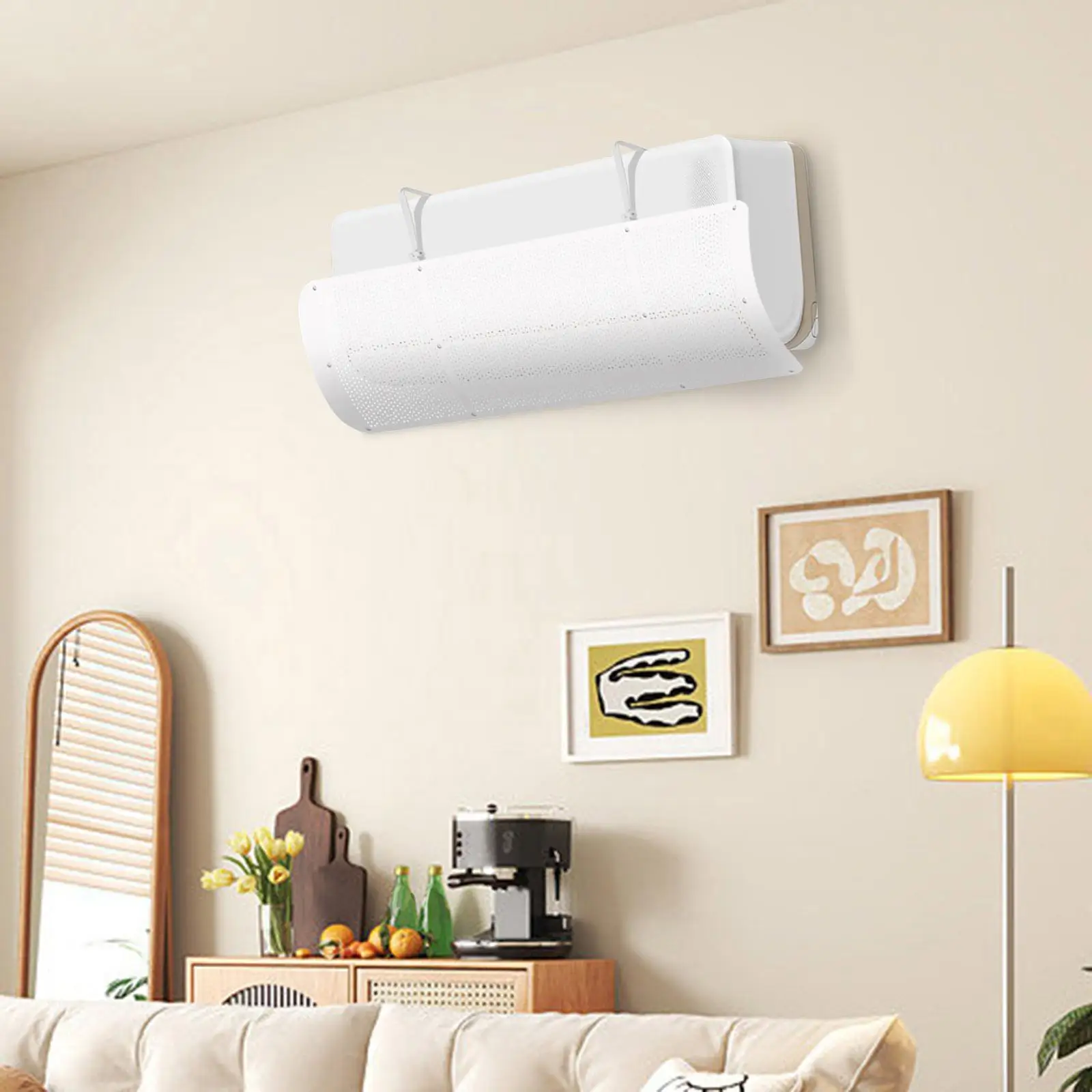Дефлектор на климатик за окачване на климатика е с Фиксирана дължина за домашния офис Охлаждаемая преграда Ветрозащитное стъкло