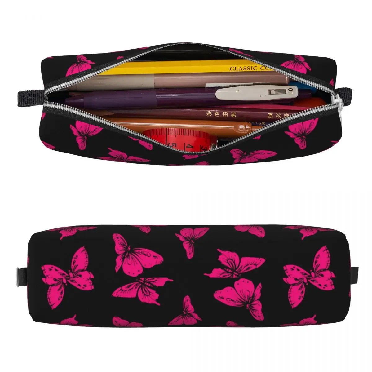 Сладък молив случай с пеперуда, Класическа Розова кутия за писалки с животни, чанти за момичета и момчета, молив случай, за офис подаръци Голям капацитет