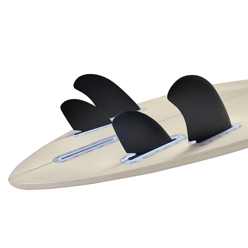 RM UPSURF FUTURE Quad Плавници За Дъски за сърф от фибростъкло Performance RM Quad Черни Плавници За сърфиране С Две Килями + Задна Перка 4 бр. Странични Плавници