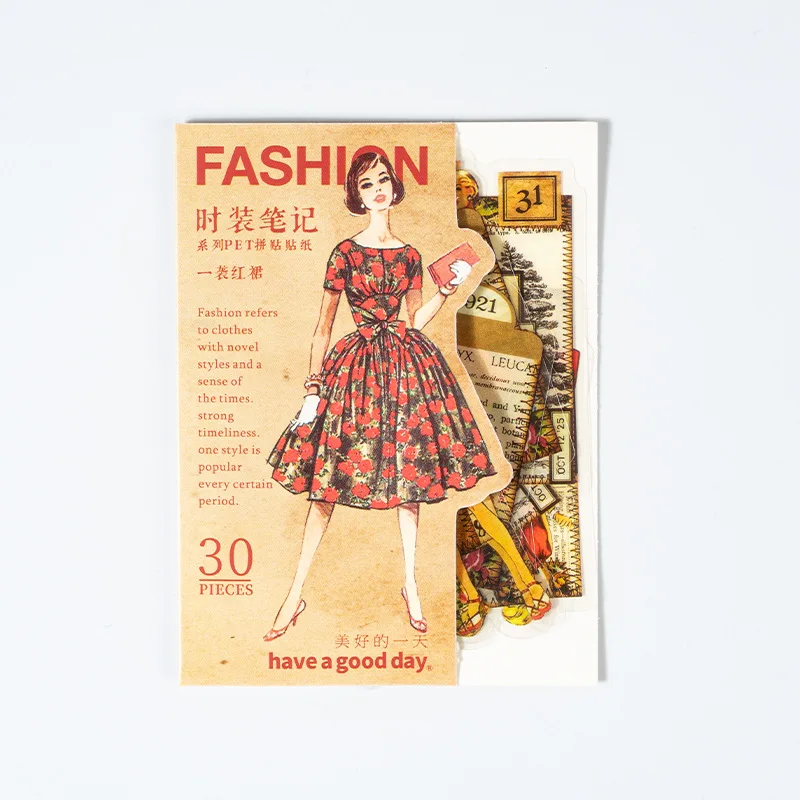 3 Пакета (а) Канцеларски материали Естетически етикети Холни аксесоари Колаж За домашни ЛЮБИМЦИ Европейските декоративни етикети актуални модели на дрехи