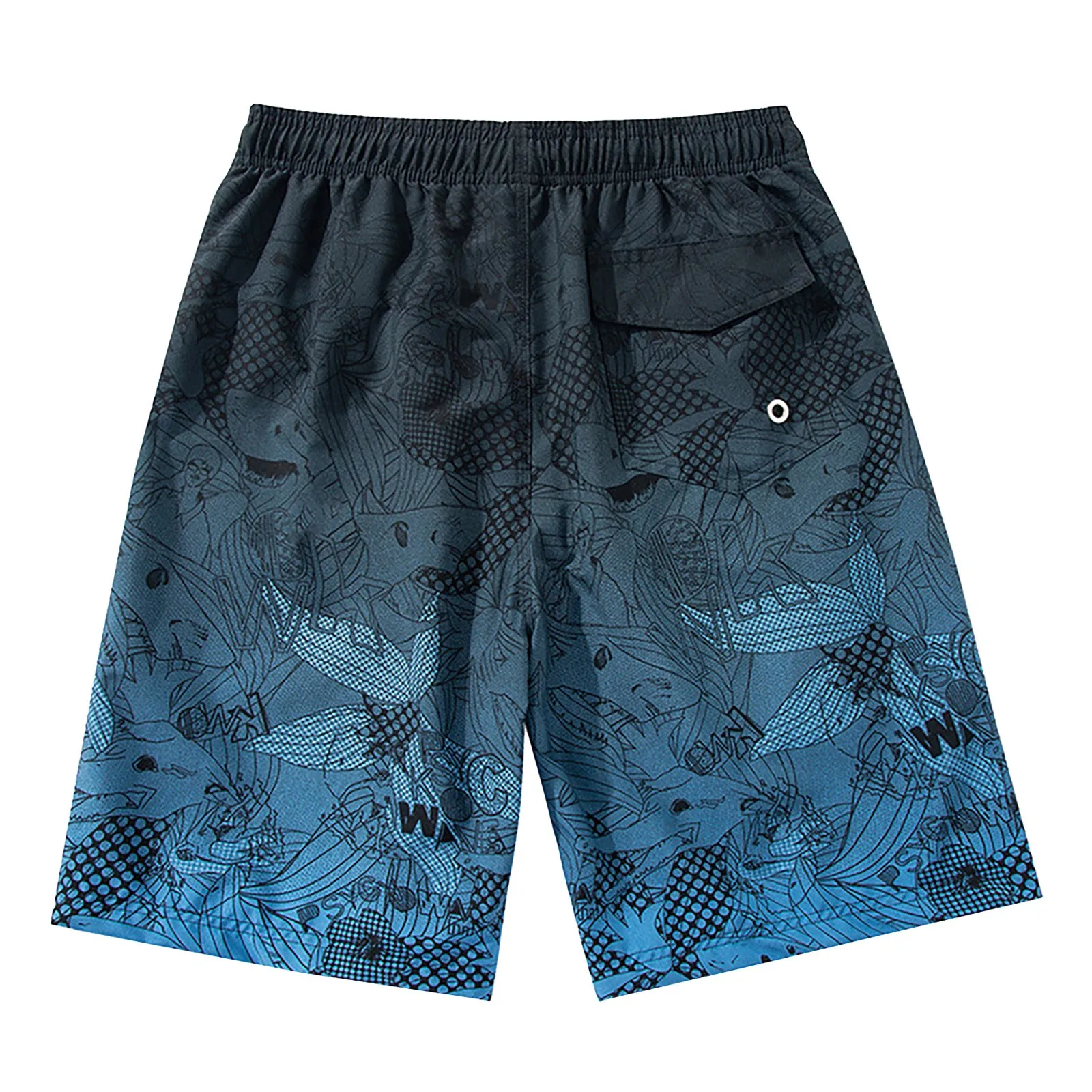 Мъжки бански с мрежесто покритие, шорти за плуване, летни плажни шорти в синьо