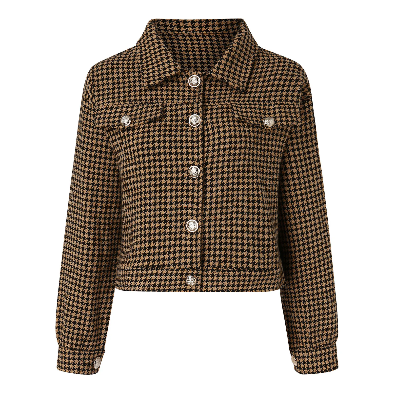 Дамски палта есен однобортная сако с ревери, тънка горна дреха с принтом и джоб, Нови якета-жилетки, палта яке