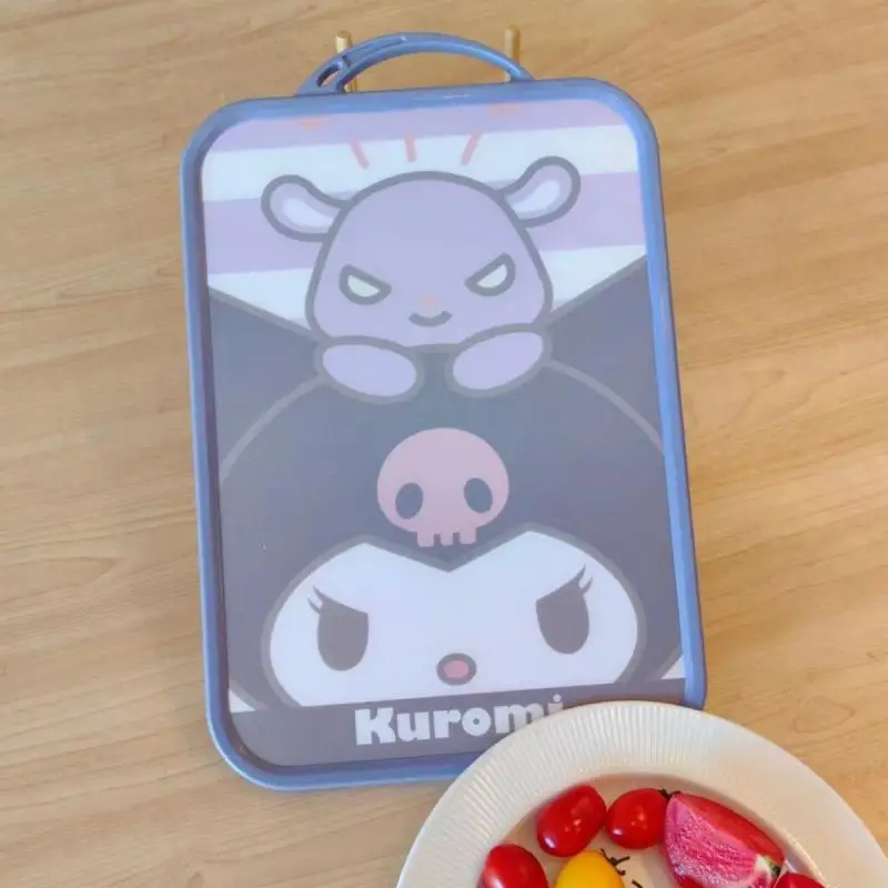 Дъска за рязане на плодове Hello Kitty Kuromi, Двустранно, антибактериална, от мухъл, пластмасова дъска за рязане за кухня в общежитие, хранително качество
