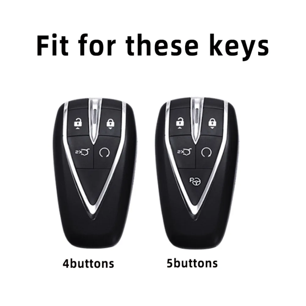 Калъф за ключове с 4/5 Бутони Changan CS35 PLUS CS75PLUS CS55PLUS от Кожа, TPU, Калъф За дистанционно ключ за Кола, Калъф-стойка за ключодържател, Верижка за ключодържател