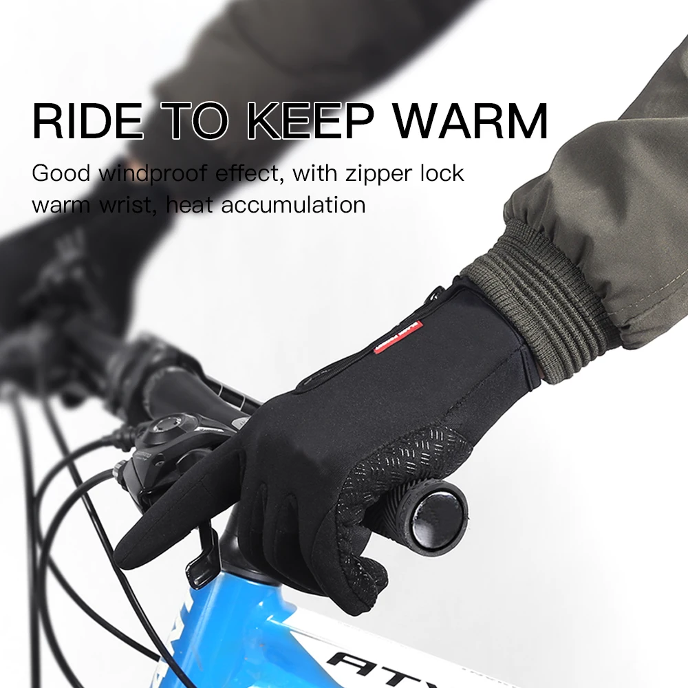 Зимни топли Велосипедни ръкавици за Колоездене Топли ръкавици за сензорен екран за целия пръст Водоустойчив Улично Каране на Ски Риболов, Каране на мотоциклет