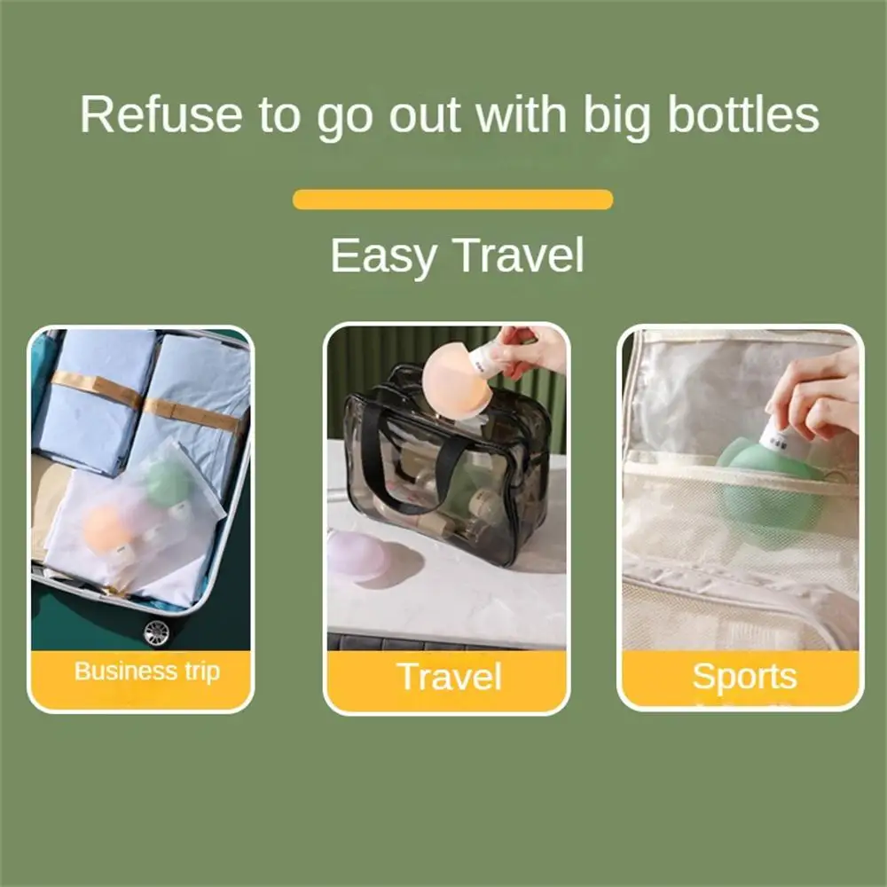 3-6 бр 60/90 мл Флакон-спрей слънцезащитен крем за пътуване, Индивидуални банка, прозрачна пластмасова бутилка за удобство при пътуване