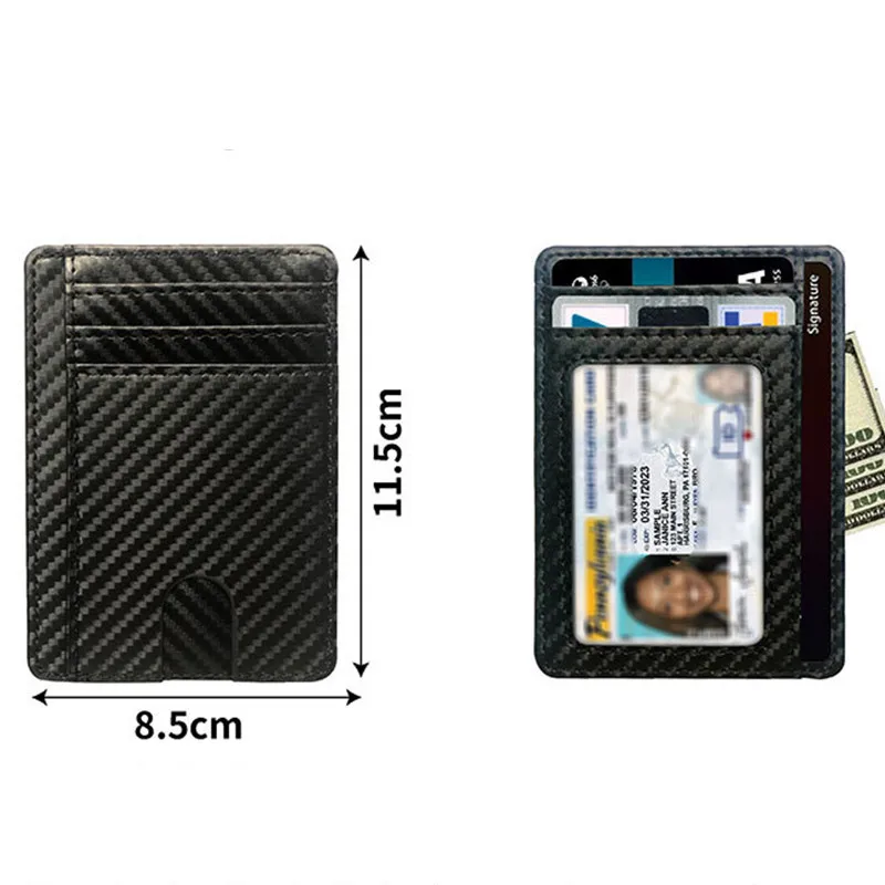 8 слотове Тънка кожа кесията с RFID заключване, притежател на кредитна ID-карта, в чантата си, своята практика за пари, анти-кражба на капаци за мъже, жени, мъжки модни чанти