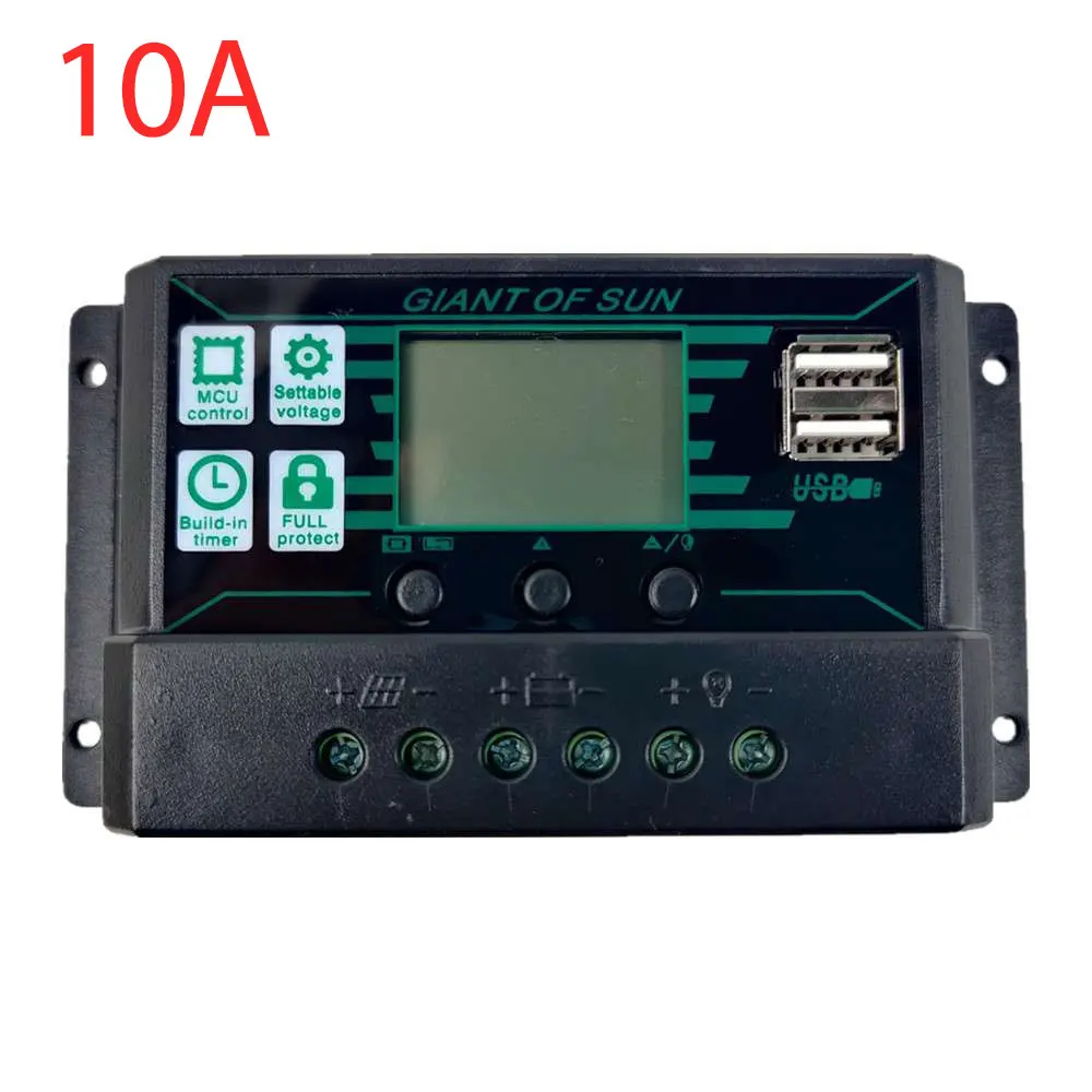 Контролер за зареждане на Слънчеви батерии Контролер за слънчеви Панели С Двойно USB порт 12V/24V MPPT/PWM Автоматично Пареметр Регулируема 100/90/80/70/60A