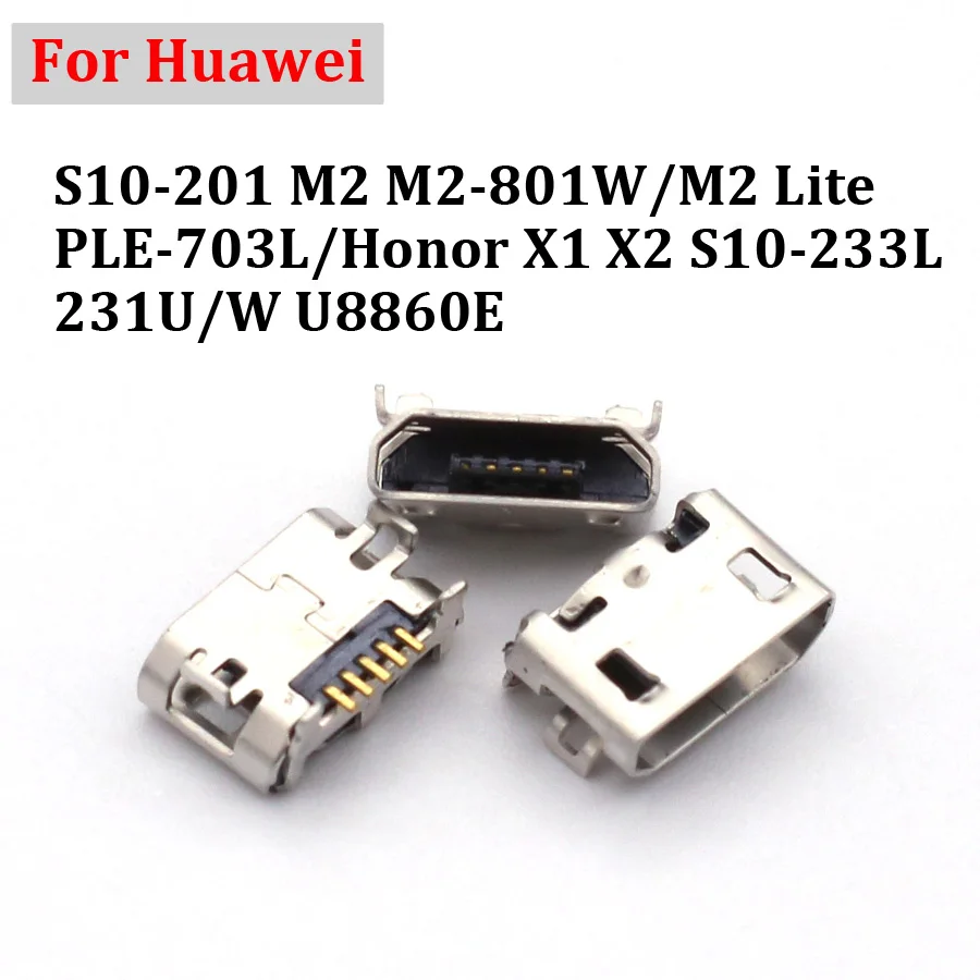 10-100 бр Usb порт за зареждане на Huawei S10-201 M2, M2-801W/M2 Lite, PLE-703L/Honor X1, X2, S10-233L, 231U/W Конектор за зарядно устройство U8860E