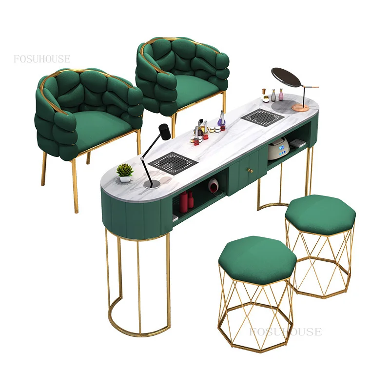 Леки Луксозни маникюр маси в японски стил, Салонная мебели за маникюрного салон, професионален Маникюр, маса и стол в комплект с прахосмукачка