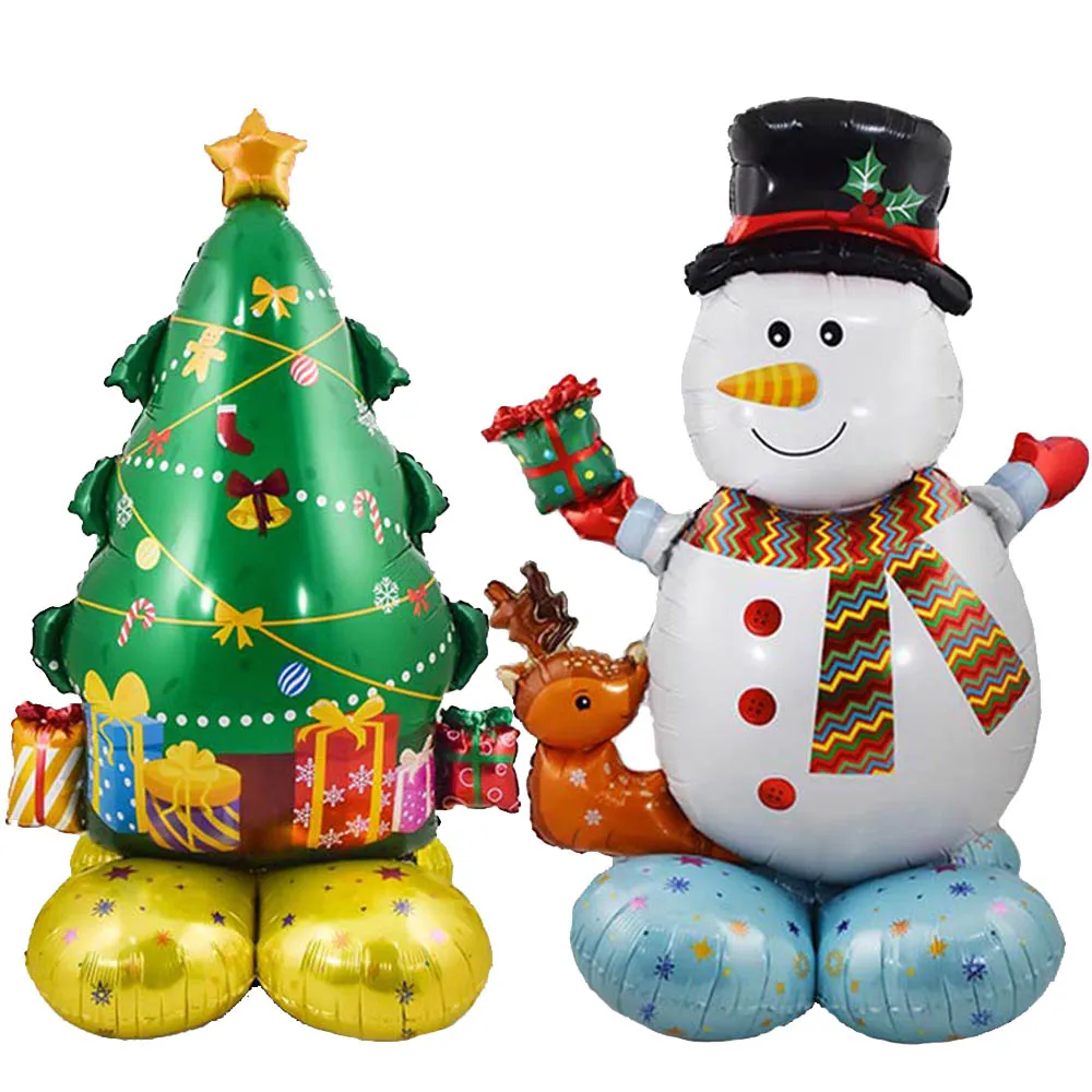 Голям Коледен Снежен човек, балон от фолио, Стоящи Коледно дърво, балон, Дядо Коледа, Подарък кутия, балон, Декор за Коледно парти, балон