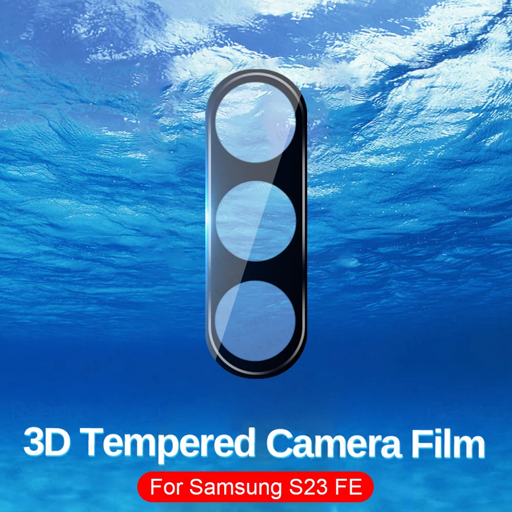 3шт 3D Извити Защитно фолио за фотоапарат, калъф от закалена фолио за Samsung S23 FE, пръстен, изработени от закалено стъкло на задната капачка на обектива за Samsung S23 FE