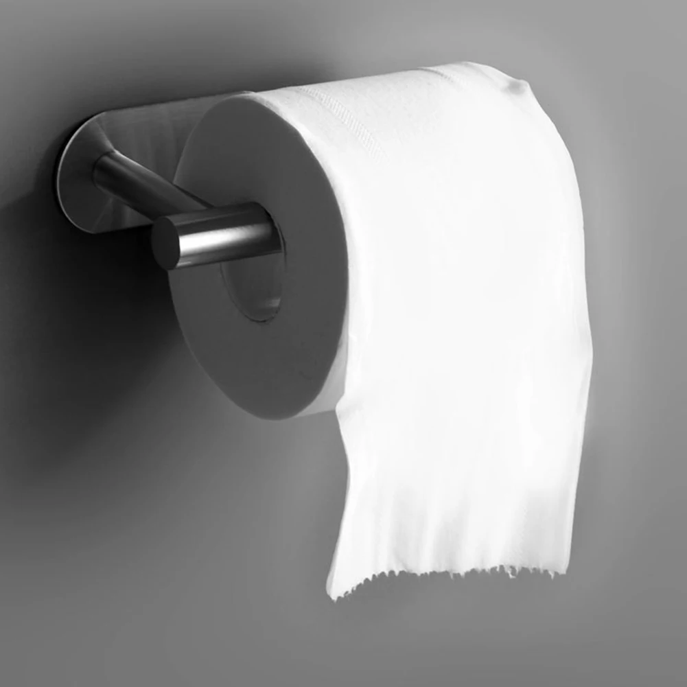 Самоклеящийся Държач за тоалетна хартия, Стенен Органайзер за баня, Шкаф за съхранение на хавлиените кърпи Без перфорация От неръждаема стомана