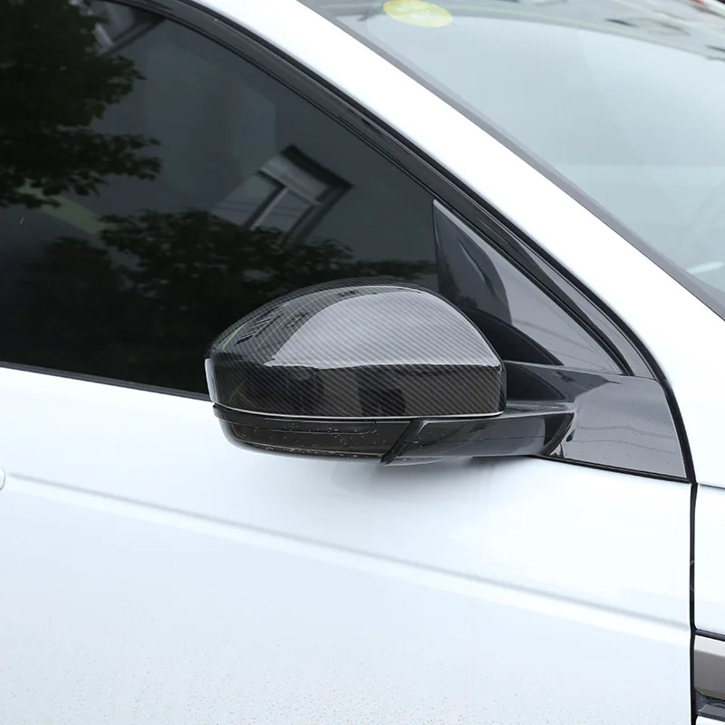 2 елемента Карбоновое влакна Стил ABS Пластмаса Странично Огледало за обратно виждане Капак Накладки За Land Rover Discovery и Range Rover Sport Velar EVOQUE