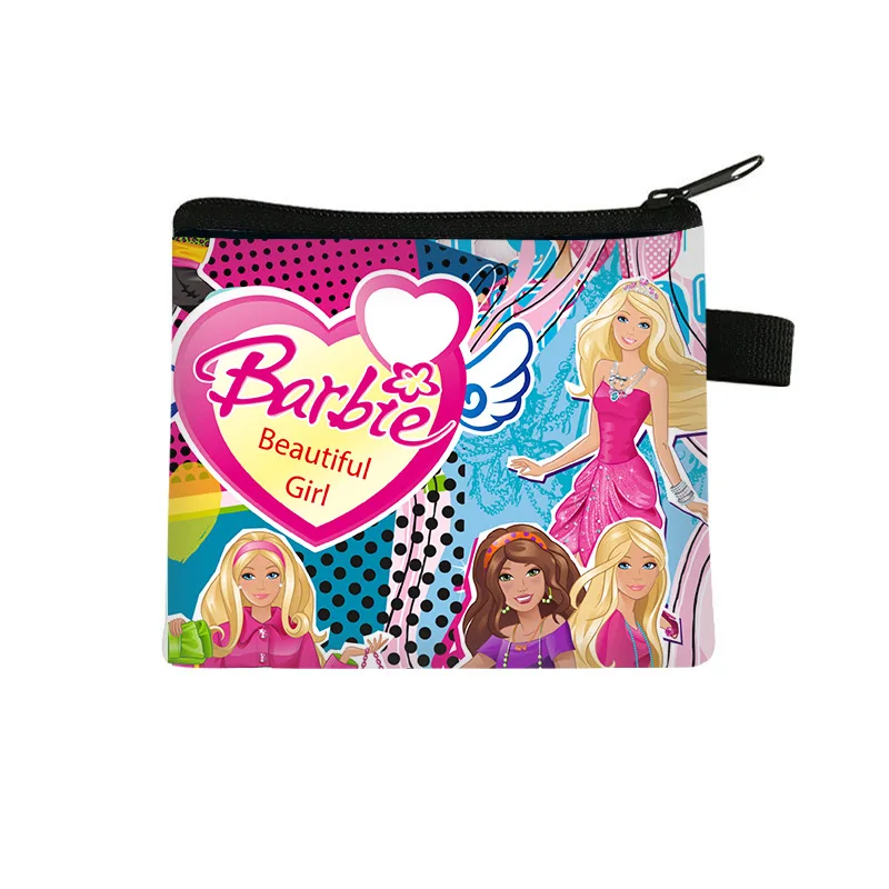 Барби Детска Чанта със собствени Анимационни Герои за момичета, Мини-портмонета за монети, Студентски чанта за съхранение на карти с Голям Капацитет, периферна подарък от филма Барби